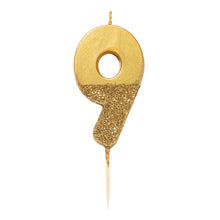 Gold Glitter Number Candles