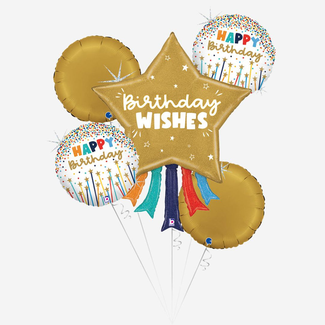 Birthday Wishes Star Balloon Bouquet