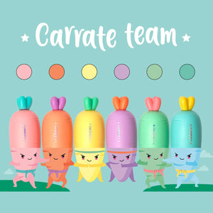 Carrate Team - Set Of 6 Mini Highlighters by Legami