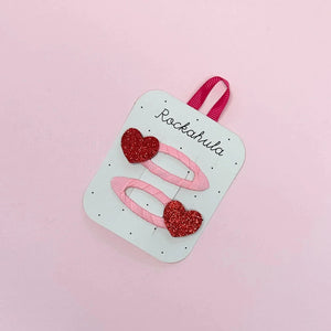 Love Heart Glitter Clips by Rockahula