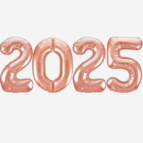 2025 ROSE GOLD Foil Balloons Inflated