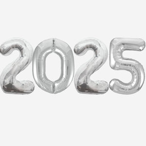 2025 SILVER Foil Balloons Inflated