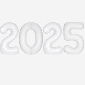 2025 WHITE Foil Balloons Inflated