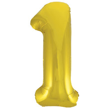 Large Gold Inflated Foil Number Balloons 34"