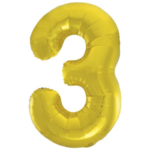 Large Gold Inflated Foil Number Balloons 34"