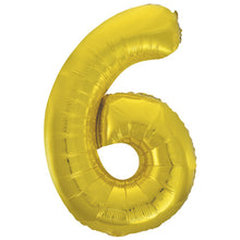 Large Gold Inflated Foil Number Balloons 34"