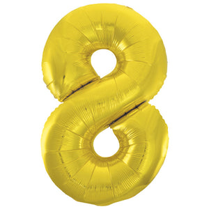 Large Gold Inflated Foil Number Balloons 34"