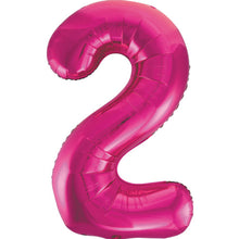 Large Pink Inflated Foil Number Balloons 34"