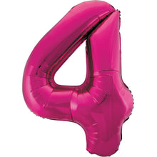 Large Pink Inflated Foil Number Balloons 34"