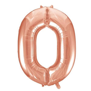 Large Rose Gold Inflated Foil Number Balloons 34"