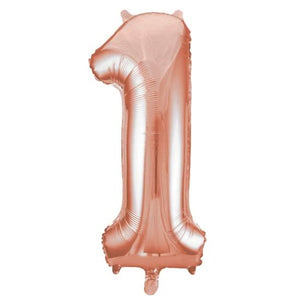 Large Rose Gold Inflated Foil Number Balloons 34"