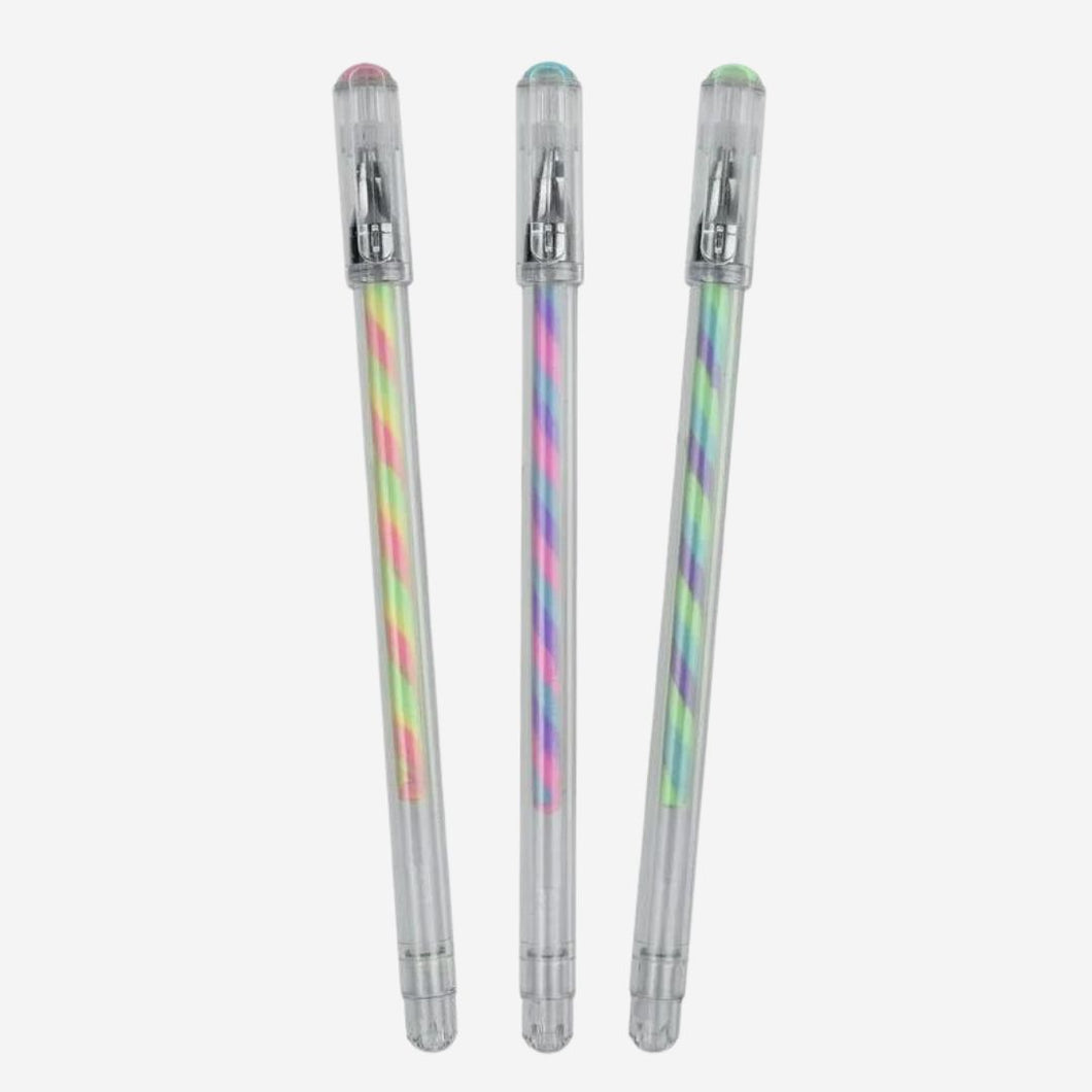 Set of 3 Multicoloured Twist Gel Pens