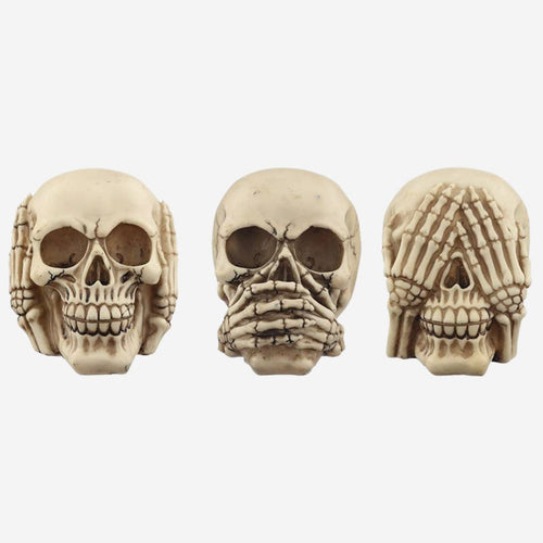 Set of 3 Hear No Speak No See No Evil Skulls