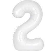 Large White Inflated Foil Number Balloons