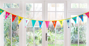 Rainbow Happy Birthday Fabric Bunting - 3m