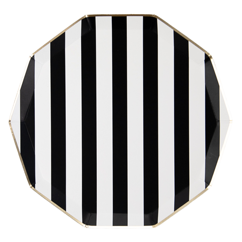 Black Noir Signature Cabana Stripe Plates