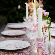 Pink Glass Candlestick Holder