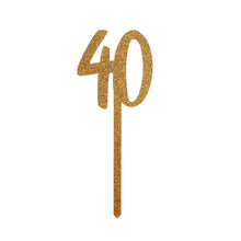 Gold Acrylic '40' Cake Topper