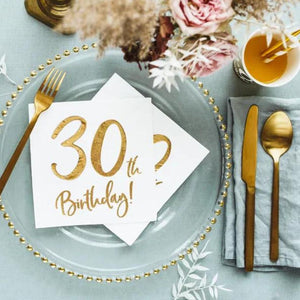 30th Gold Foiled Birthday Napkin