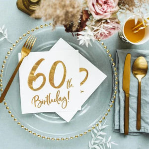 60th Gold Foiled Birthday Napkin