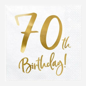 70th Gold Foiled Birthday Napkin