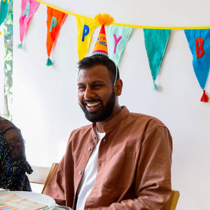 Rainbow Happy Birthday Fabric Bunting - 3m