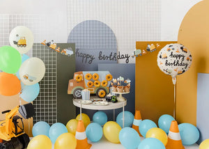 Happy Birthday Construction Vehicles Banner