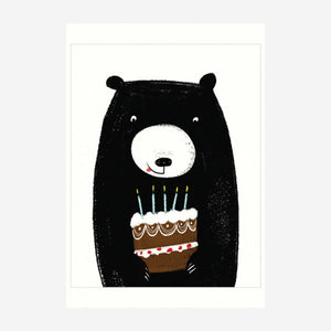 Bear & Cake Greetings Card