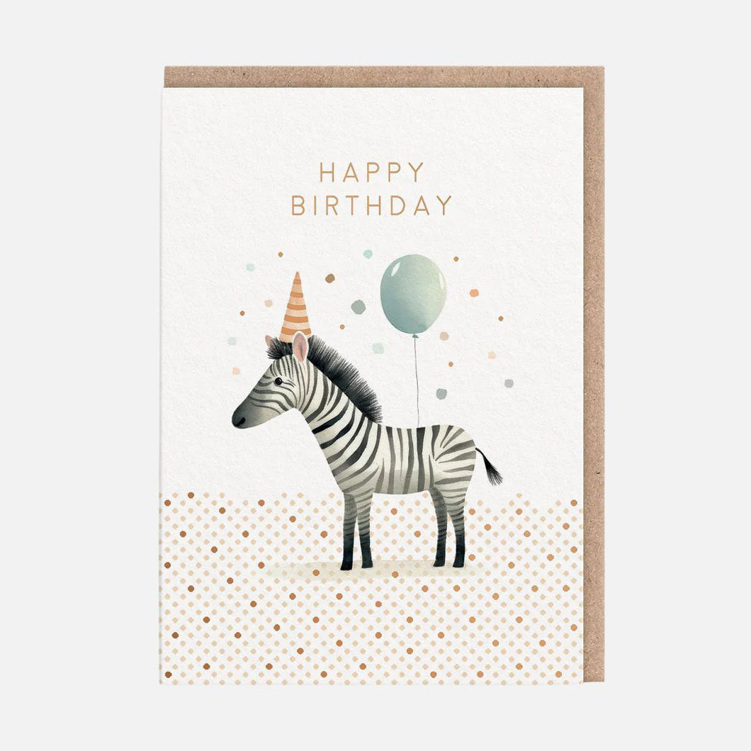 Zebra Birthday Card