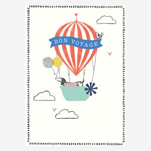 Bon Voyage Balloon Text Card