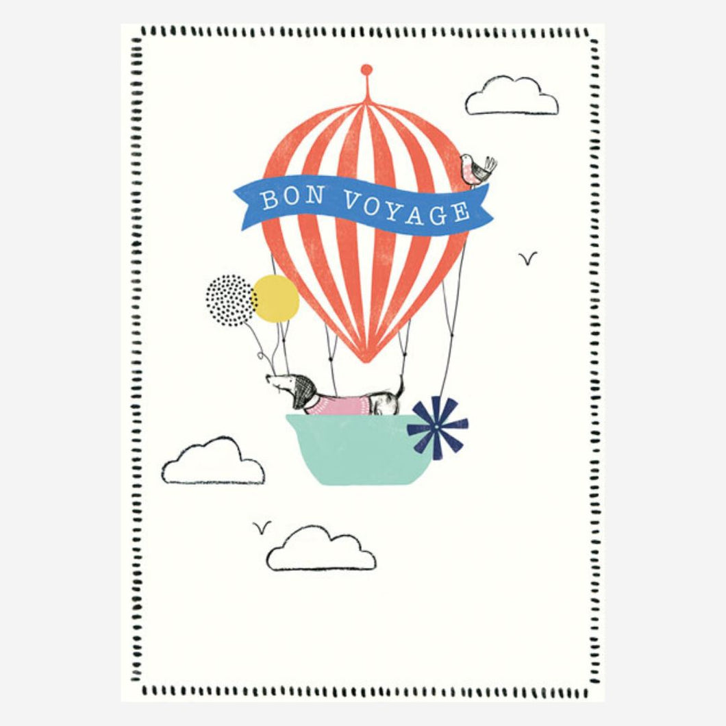 Bon Voyage Balloon Text Card