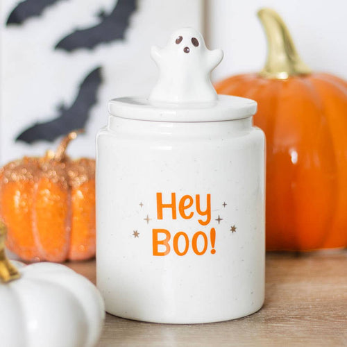 Hey Boo Ghost Halloween Storage Jar