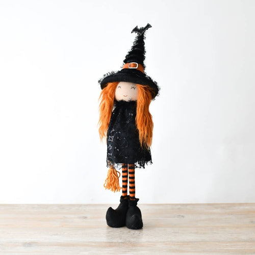 Fabric Standing Witch With Broomstick, 61cm