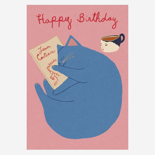 Jean Cocteau Cat Happy Birthday Card