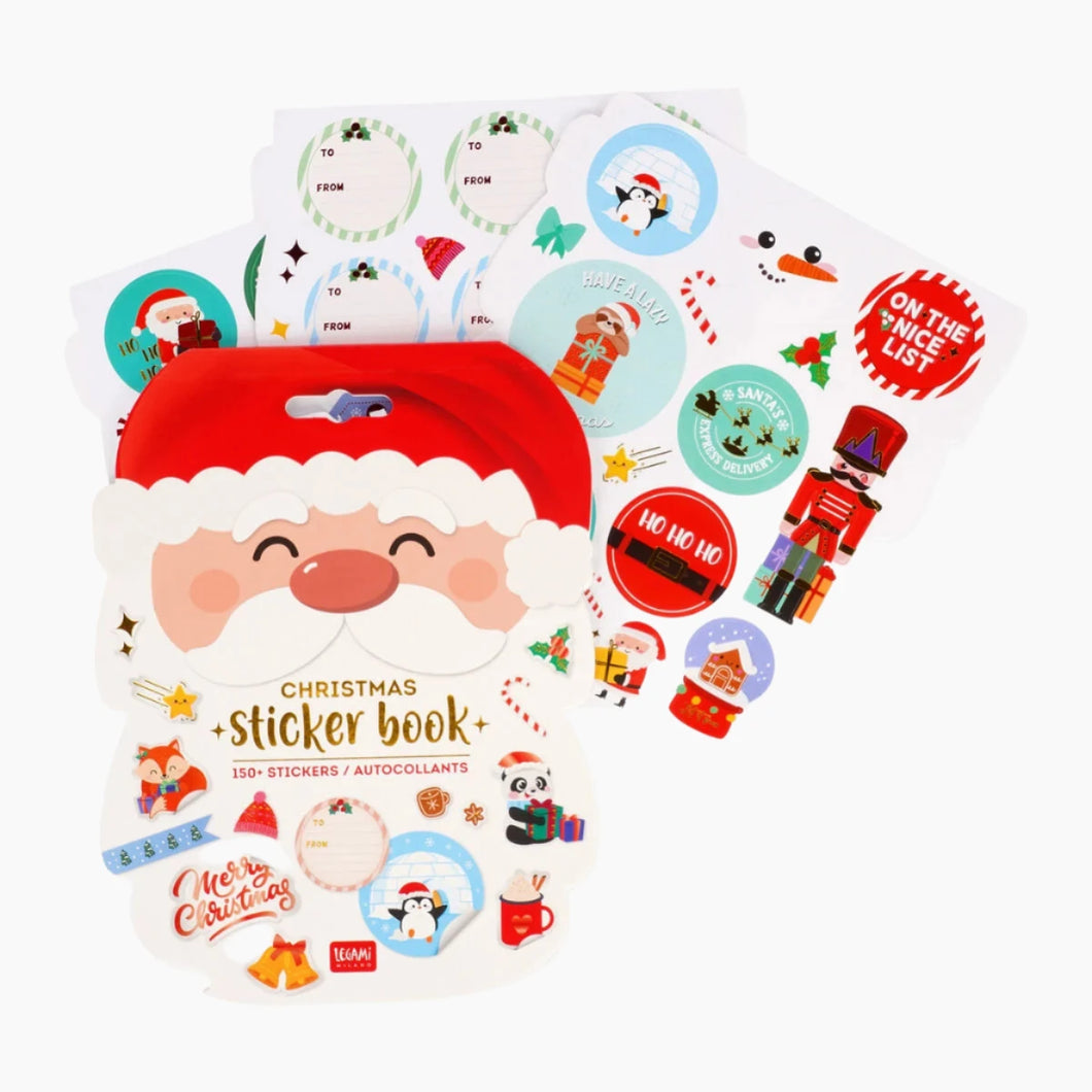 Legami Set of 150+ Chritmas Stickers - Sticker Book - Santa Claus