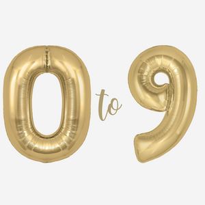 Chrome Gold Inflated Foil Number Balloons