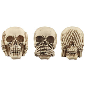 Set of 3 Hear No Speak No See No Evil Skulls