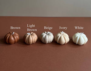 Light Brown Autumn  Pumpkin Candle