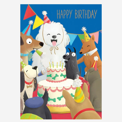 Menagerie Happy Birthday Card - Celebrating Dogs