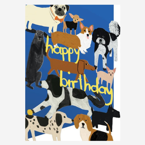 Playful Dogs Happy Birthday Card