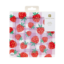 Strawberry Gingham Paper Napkins