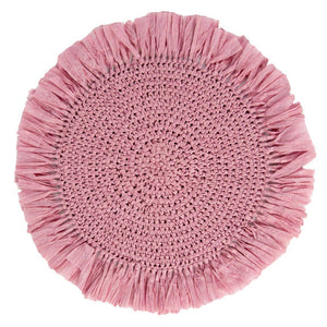 Pink Raffia Placemats for Table