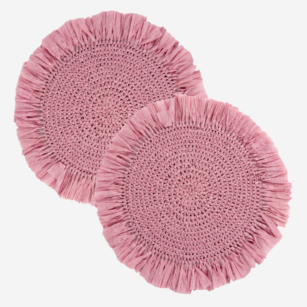 Pink Raffia Placemats for Table