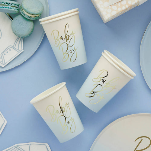 Blue 'Baby Boy' Paper Cups