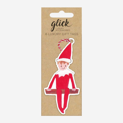 Elf Sat on Shelf Christmas Gift Tag