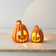 Orange Carved Pumpkin Lantern