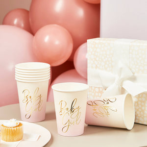 Pink 'Baby Girl' Paper Cups