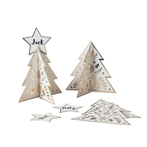 Gold Christmas Tree Table Place Cards