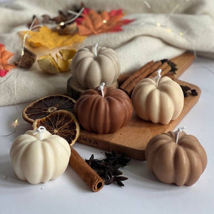 Cream Autumn Pumpkin Candle