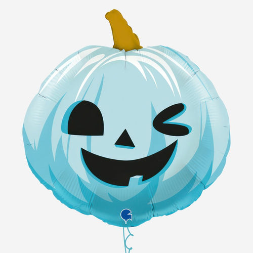 Funny Pumpkin Blue Inflated Foil Balloon